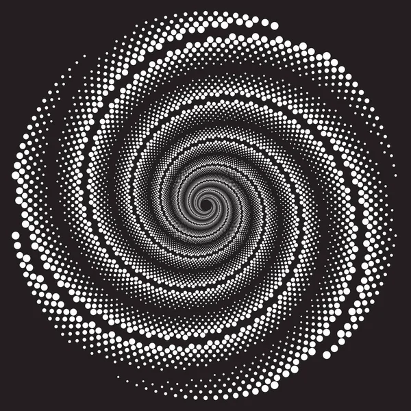 Patrón Textura Espiral Vectorial Semitono Punteado Stipple Dot Fondo Con — Vector de stock