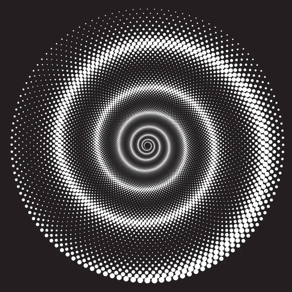 Motif Texture Spirale Vectorielle Demi Teinte Pointillée Stipple Dot Milieux — Image vectorielle