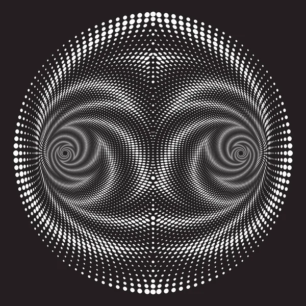 Dotted Halftone Vector Spiral Pattern Υφή Stipple Dot Ιστορικό Ελλείψεις — Διανυσματικό Αρχείο