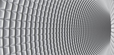 Tünel ya da solucan deliği. Optik yanılsama. Dijital telgraf tüneli. Yatay pankart. Arkaplan soyut vektör resmi