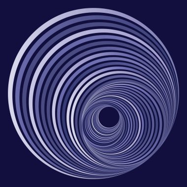 Soyut Spiral Tasarım Elementi. Yüksek Doygunluklu Gradyanlar. Tek renkli halkalar