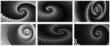 Noktalı Yarım Tonlu Vektör Örnekleri ya da Dokuları. Çemberli Nokta Arkaplanı