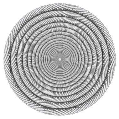 Soyut doğrusal siyah beyaz arkaplan. Gri örgülü kordon sarmalı