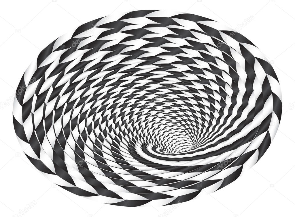 Tunnel or wormhole. Digital wireframe tunnel. 3D tunnel grid. Background abstract vector image