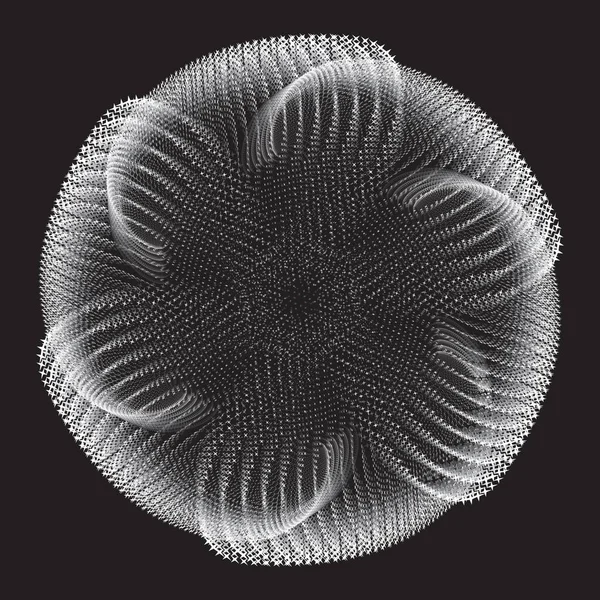 Flor Patrón Textura Espiral Vectorial Semitono Punteado Stipple Dot Fondos — Vector de stock