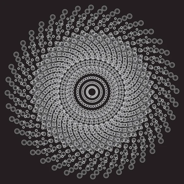 Точечный Полутоновый Векторный Спиральный Рисунок Текстура Штипль Кольцами — стоковый вектор
