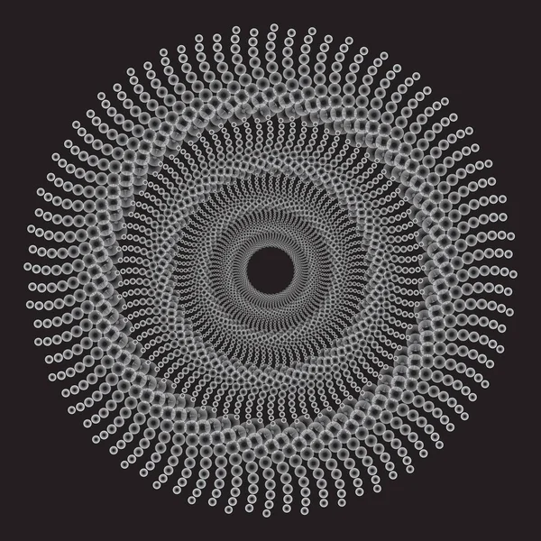 Dotted Halftone Vector Spiral Pattern Υφή Stipple Dot Backgrounds Δαχτυλίδια — Διανυσματικό Αρχείο