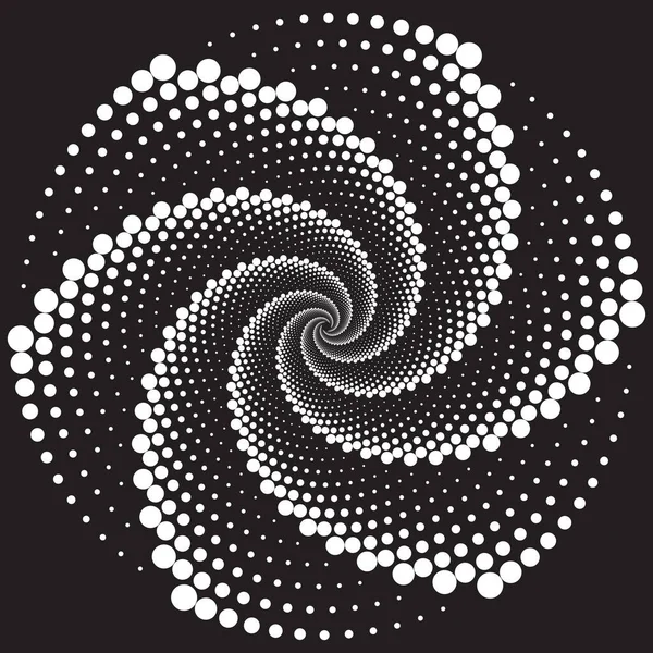 Élément Conception Spirale Vectorielle Demi Teinte Pointillée Stipple Dot Milieux — Image vectorielle