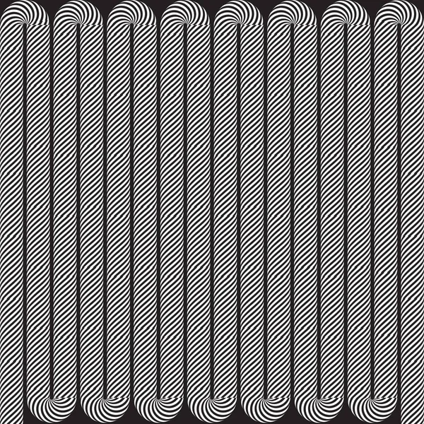 Abstrait Rayé Noir Blanc Spiral Design Element Illustration Vectorielle — Image vectorielle