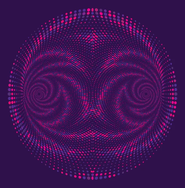 Плямистий Напівтонний Вектор Спіральний Візерунок Або Текстура Тло Крапки Рожевими — стоковий вектор