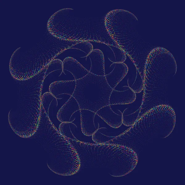 Цветок Точечный Полутоновый Векторный Спиральный Рисунок Текстура Стиппл Дот — стоковый вектор