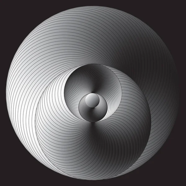 Élément Abstrait Conception Grunge Sphères Argent Avec Maille Spirale Illustration — Image vectorielle