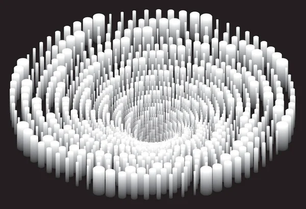 Padrão Espiral Vetorial Meio Tom Pontilhado Elemento Design Stipple Dot —  Vetores de Stock