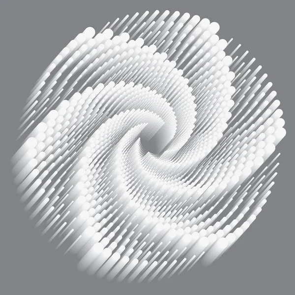 Точечный Полутоновый Векторный Спиральный Рисунок Текстура Задний План Цилиндрами — стоковый вектор