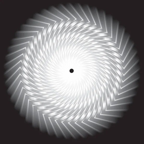 Abstraktes Schwarz Weiß Gestreiftes Spiraldesign Element Hoch Gesättigt — Stockvektor