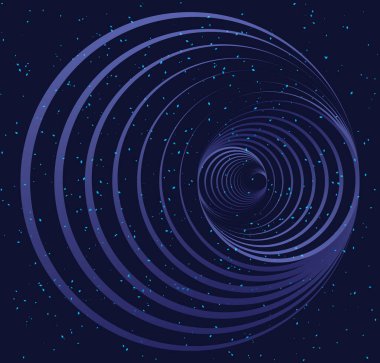 Karanlık arka plan yıldızlı gökyüzü. Vektör illüstrasyonu