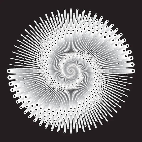 Точечный Полутоновый Векторный Спиральный Рисунок Текстура Задний План Белыми Кругами — стоковый вектор