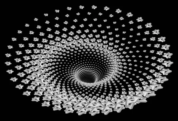 Tunnel Oder Wurmloch Penrose Dreiecke Spirales Gestaltungselement Optische Täuschung Vektorillustration — Stockvektor