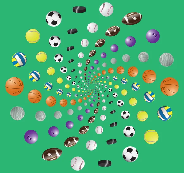 Sportlabdák Spirális Mintázata Vektorillusztráció — Stock Vector
