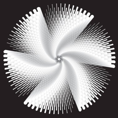 Noktalı Yarım Tonlu Vektör Döner Deseni ya da Doku. Silindirli Spiral Tasarım ögesi