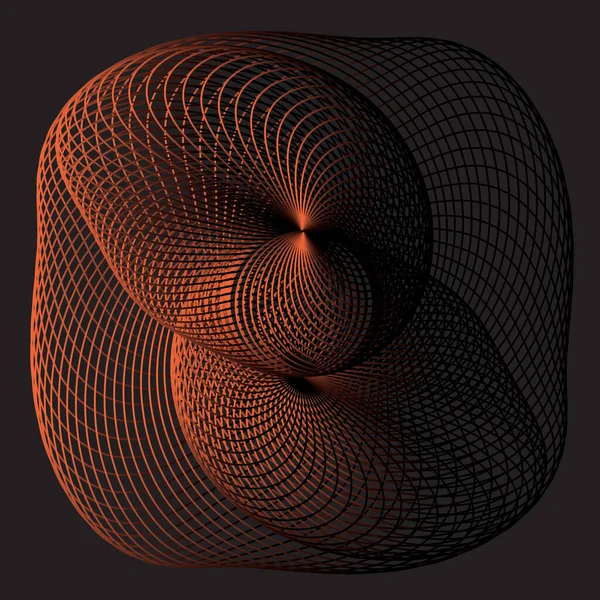 Абстрактний Лінійний Спіральний Елемент Дизайну Ажурний Орнамент Векторні Ілюстрації — стоковий вектор