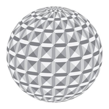 Yüzey boyunca kübik desenli bir küre. Vektör illüstrasyonu 