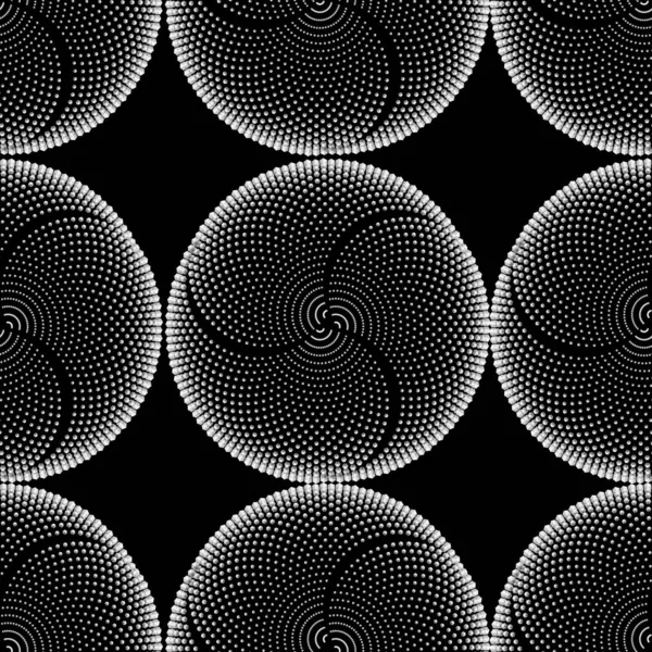 Patrón Textura Espiral Vectorial Medio Tono Punteado Sin Costura Stipple — Vector de stock