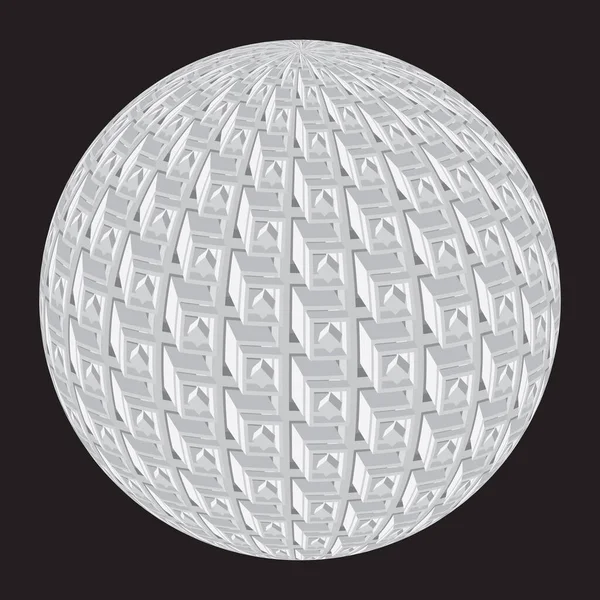 球体表面有立方体图案的球体矢量说明 — 图库矢量图片
