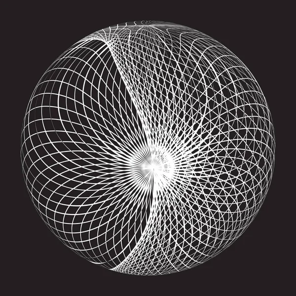 Esfera Decorativa Abstrato Redondo Espiral Elemento Design Listrado Ilustração Vetorial — Vetor de Stock