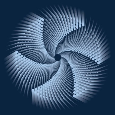 Noktalı Yarım Tonlu Vektör Spiral Tasarım Elemanı. Silindirli Spiral Tasarım ögesi