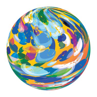 Dekoratif küre. Soyut yuvarlak çizgili tasarım ögesi. Vektör illüstrasyonu