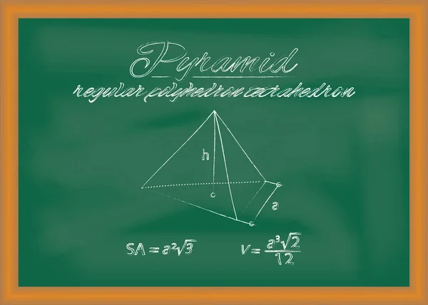 Een Piramide Tekening Van Geometrische Figuur Formules Voor Berekening Van — Stockvector