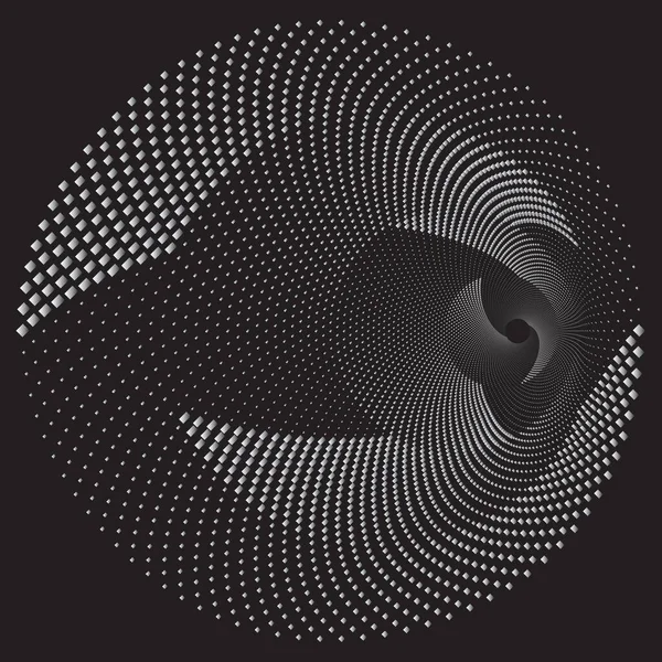 Dotted Halftone Vector Spiral Pattern Υφή Stipple Dot Backgrounds Ορθογώνια — Διανυσματικό Αρχείο