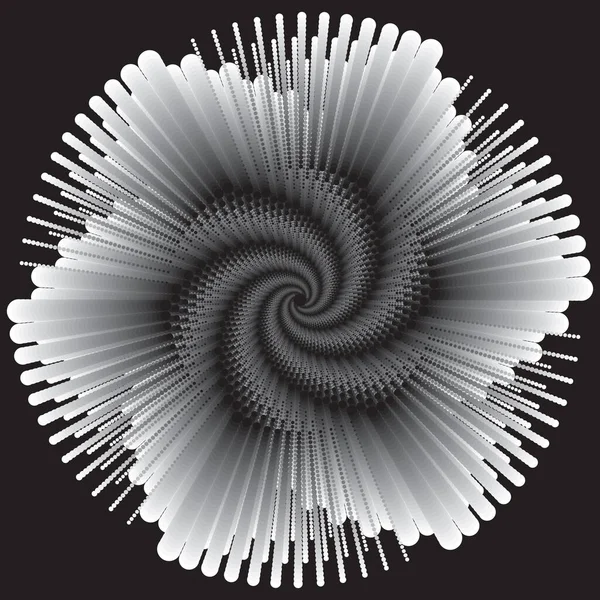Точечный Полутоновый Векторный Спиральный Рисунок Текстура Элемент Спирального Дизайна Цилиндрами — стоковый вектор