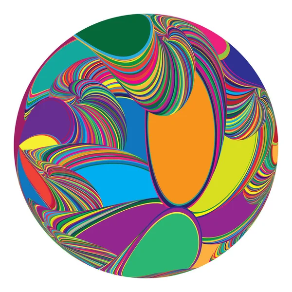 Esfera Decorativa Elemento Diseño Rayas Espiral Redonda Abstracta Ilustración Vectorial — Vector de stock
