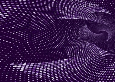 Noktalı Yarım Tonlu Vektör Döner Deseni ya da Doku. Çemberli Nokta Arkaplanı