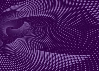 Noktalı Yarım Tonlu Vektör Döner Deseni ya da Doku. Siyah Çemberli Nokta Arkaplanı