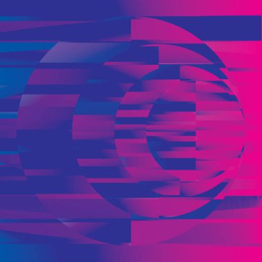 Renkli çizgili elipslerden vektör soyut geometrik arkaplan. Vektör illüstrasyonu