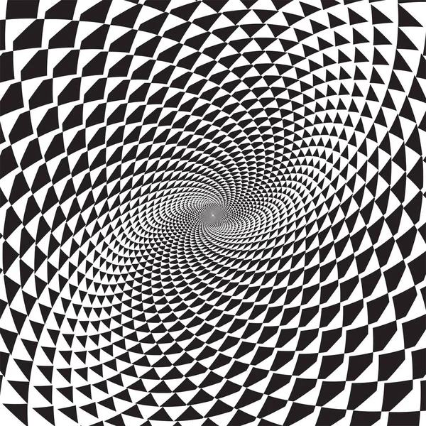 Schachbrett Spirale Abstrakte Schwarz Weiß Optische Illusion Muster Oder Hintergrund — Stockvektor