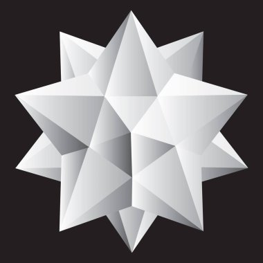 Soyut geometrik şekil, piramitlerden çokyüzlü. Vektör illüstrasyonu