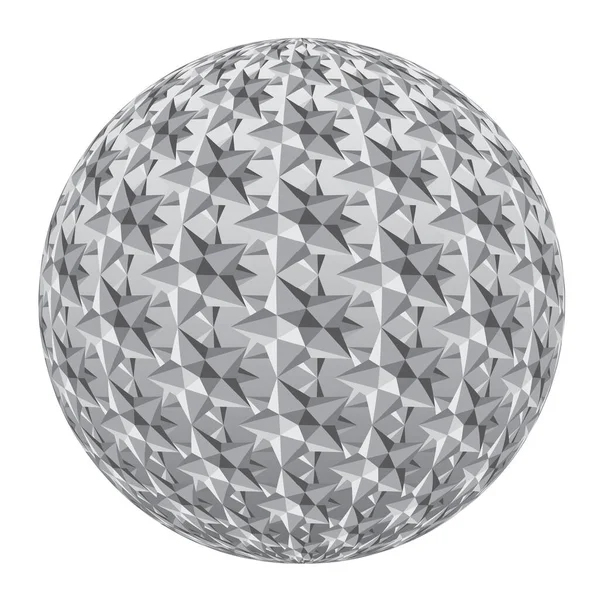 Esfera Con Patrón Cúbico Largo Del Elemento Diseño Superficial Ilustración — Vector de stock