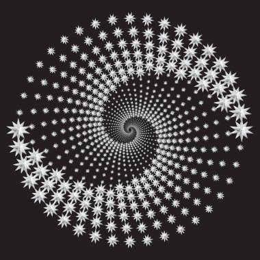 Fütürist tasarım unsuru, süs. Spiral desen. Vektör illüstrasyonu