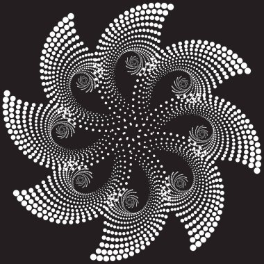 Fütürist tasarım unsuru, süs. Spiral desen. Vektör illüstrasyonu
