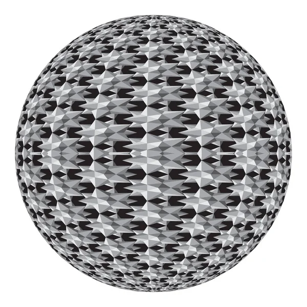 Kugel Mit Kubischem Muster Entlang Des Oberflächengestaltungselements Vektorillustration — Stockvektor