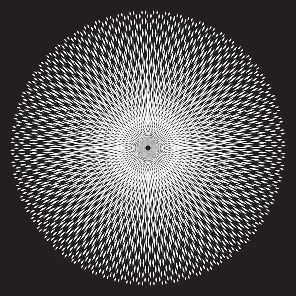 Élément Conception Rayé Radial Vectoriel Pointillé Demi Teinte Modèle Abstrait — Image vectorielle