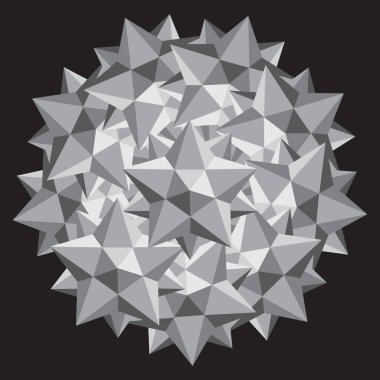 Yüzey tasarım elementi boyunca piramit desenli bir küre. Vektör illüstrasyonu