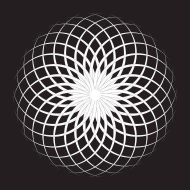 Noktalı Yarım Tonlu Vektör Sarmal Çizgili Tasarım Elemanı. Soyut desen