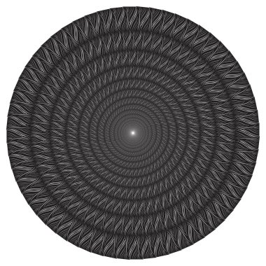 Etnik süslemeli soyut yuvarlak konsantrasyon deseni. Vektör tasarım ögesi