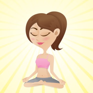 çapraz bacaklı bulunduğu meditasyon kız