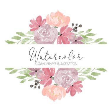 suluboya gül çerçeve çizimi